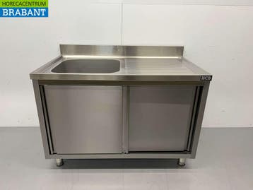 HCB RVS Spoeltafel spoelbak 2 schuifdeuren Premium-line 120, Ophalen of Verzenden, Nieuw in verpakking