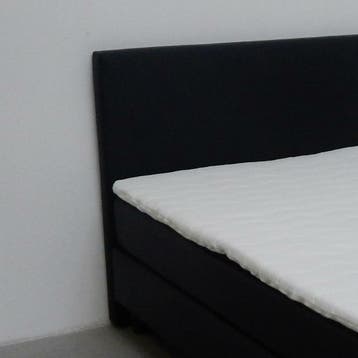 Goedkope Boxspring Bravo 70 x 200 Stof Zwart €209,- Outlet, Huis en Inrichting, Slaapkamer | Boxsprings, Grijs, Nieuw, 200 cm