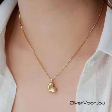 925 Zilveren Gold Plated Hart Medaillon Hanger, Verzenden, Nieuw, Zilver
