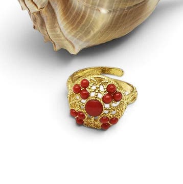 Koraal - Argento 925 - Ring - Italiaans handwerk