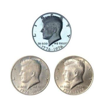 Verenigde Staten. Kennedy Half Dollar 1976 o.a. Misslag (3