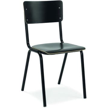 School Eetkamerstoel Workliving - Hout Zwart, Verzenden, Zwart, Nieuw, Hout