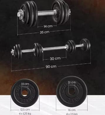 Complete Dumbbell Set 30kg – 2-in-1 Halters en Barbell, Verzenden, Nieuw