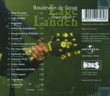 cd - boudewijn de groot - Lage Landen Tour 2007 (nieuw), Verzenden, Zo goed als nieuw