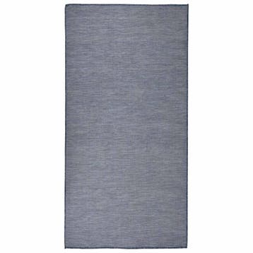vidaXL Buitenkleed platgeweven 100x200 cm blauw, Verzenden, Nieuw, Blauw