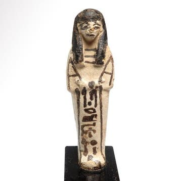 Oude Egypte, Nieuwe rijk Faience Shabti voor Khay de, Antiek en Kunst