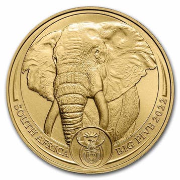 Gouden Big Five Elephant serie 2 - 1 oz 2022, Postzegels en Munten, Verzenden, Zuid-Afrika, Losse munt, Goud