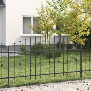 vidaXL Spike Fence ASTEN 200 x 130 cm Gepoedercoat staal, Tuin en Terras, Verzenden, Nieuw, IJzer