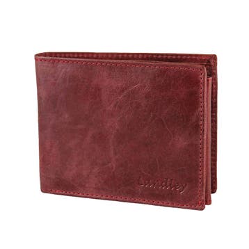Landley Wild-Look Heren Portemonnee - Anti-skim - Rood, Overige merken, Verzenden, Nieuw, Leer
