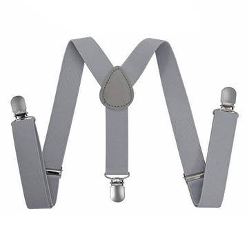 Fako Fashion - Kinder Bretels - Effen - 65cm - Grijs, Verzenden, Nieuw
