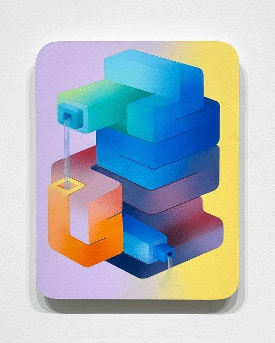 Hydrane (1988) - Totem Fontaine #2 , œuvre originale sur, Antiek en Kunst, Kunst | Schilderijen | Modern