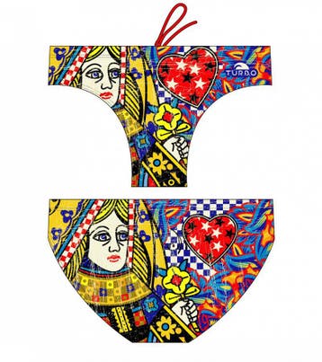 Special Made Turbo Waterpolo broek Queen Heart Vintage, Nieuw