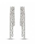 Cocktail oorbellen - 14 karaat Witgoud - 1.28ct. tw. Diamant