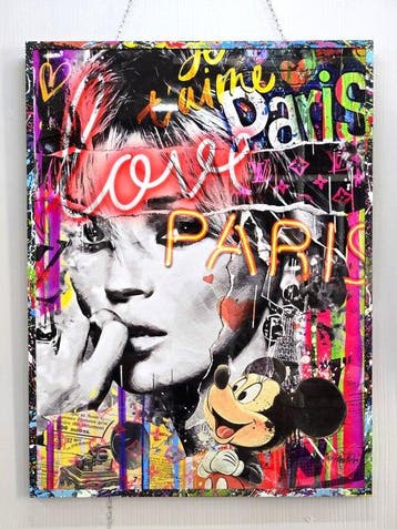 Patryk Konrad - Paris fashion model pop art collage -