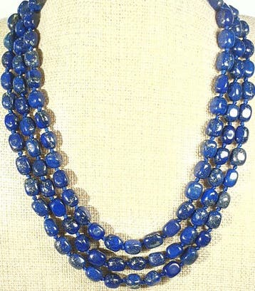 Lapis lazuli NATUURLIJK Afghanistan - Sluiting Zilver 925 -