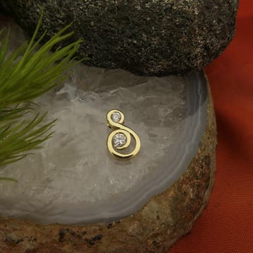 Gouden hanger met zirconia (Hanger of bedel), Ophalen of Verzenden, Gebruikt, Goud, Overige merken