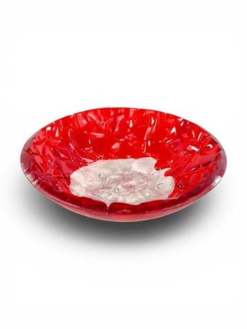 Kom - Muranoglas - Rood centrumstuk, Antiek en Kunst, Antiek | Glas en Kristal