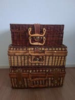Picknickmand (3) - Rattan, Plastic - Met vierpersoons inhoud