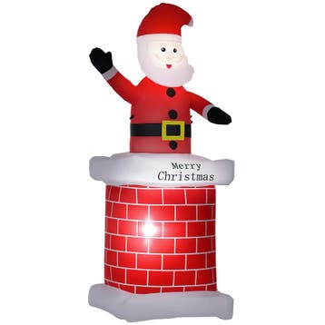 Opblaasbare Kerstman Met Schoorsteen, LED-verlichting, Ingeb, Verzenden, Nieuw