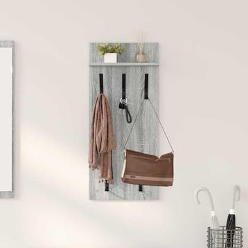 vidaXL Wandgemonteerde kapstok met plank Grijs Sonoma 40 x, Huis en Inrichting, Woonaccessoires | Wandplanken en Boekenplanken
