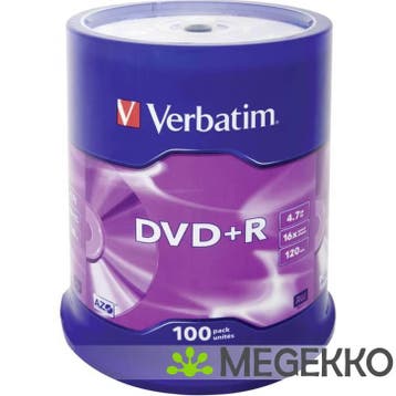 Verbatim DVD+R 16X 100st. Cakebox, Computers en Software, Beschrijfbare discs, Verzenden, Nieuw, Verbatim