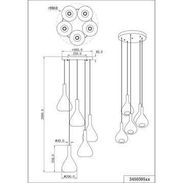 LED Hanglamp - Cinque Cipera - 5 Lichtpunten van 5.6 Watt -, Ophalen of Verzenden, Nieuw, Metaal, Overige fittingen