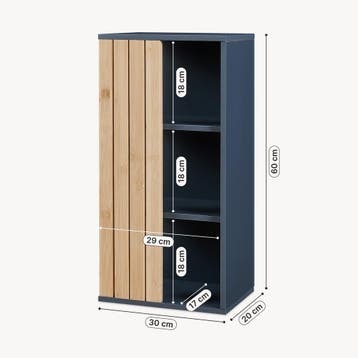 Badkamer wandkast Svanes 60x30x20 cm donkergrijs en naturel, Verzenden, Nieuw