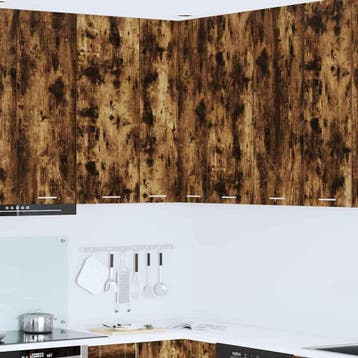 vidaXL Hangkast Gerookte Eik en Wit 57 x 57 x 100 cm Bewerkt, Verzenden, Nieuw, Bruin