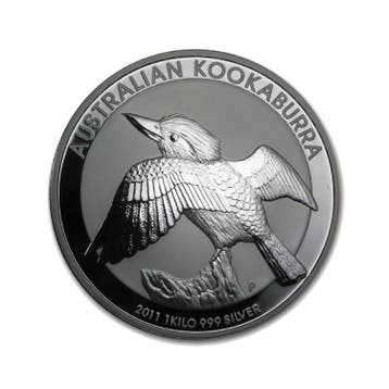 1 kilo zilveren Kookaburra munt 2011, Postzegels en Munten, Edelmetalen en Baren, Verzenden