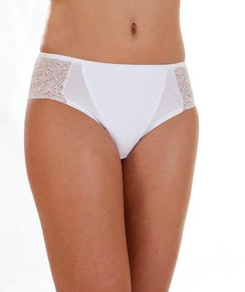 2 stuks Italiaanse Katoenen slip voor vrouwen, WIT, hoge