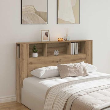 vidaXL Hoofdbordkast Artisan Eiken 160x18,5x103,5 cm Bewerkt, Verzenden, Nieuw, Bruin, Hout