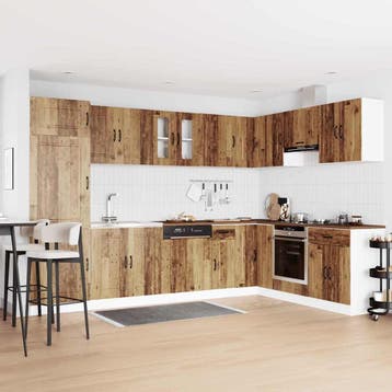 vidaXL Keukenkast Kalmar Oudhout 80 x 46 x 81,5 cm Bewerkt, Huis en Inrichting, Keuken | Keukenelementen, Verzenden, Nieuw, Bruin