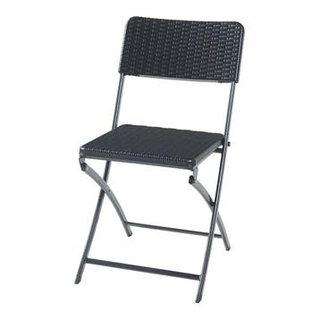 Klapstoel Mark set van 2 tuinstoelen 81x45x58 cm rotan look, Verzenden, Nieuw