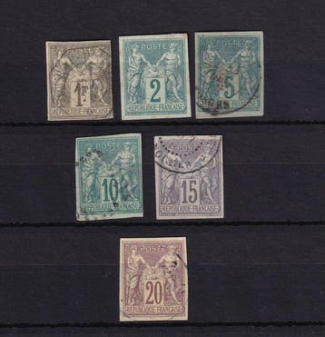 Franse kolonie 1878/1880 - Algemene uitzending, type wijs,, Gestempeld