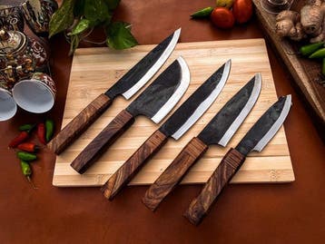 other - Keukenmes - Kitchen knife set - 705 - Staal, Hout,