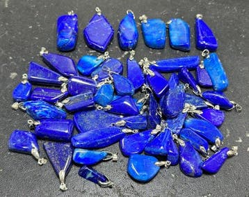 Lapis Lazuli-edelsteen Hangers - Hoogte: 41 mm - Breedte: 21