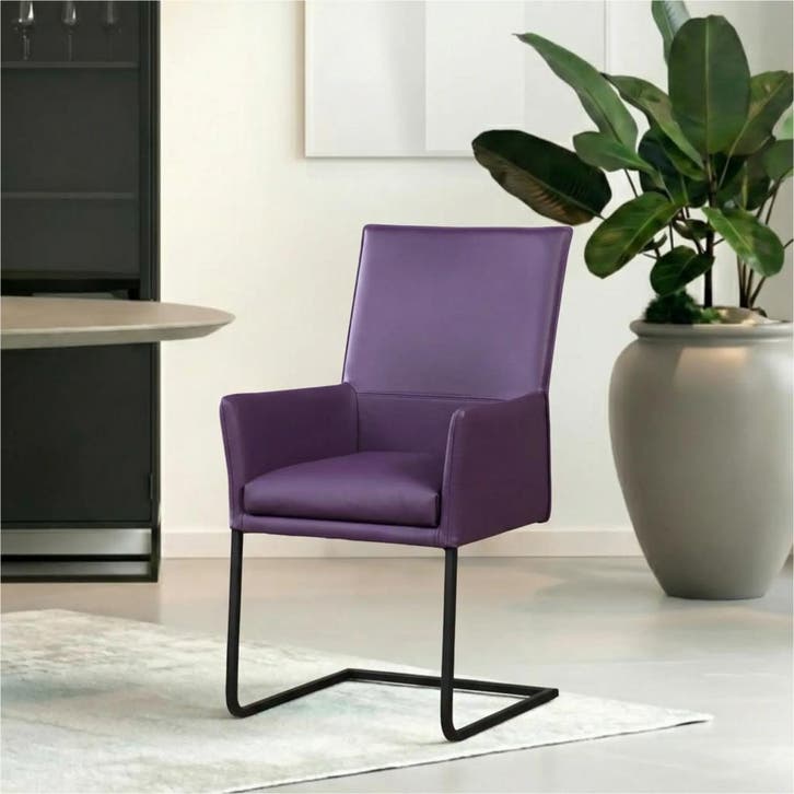 Leren eetkamerstoel Ruler - Toledo Aubergine (paars) -, Huis en Inrichting, Stoelen, Overige kleuren, Nieuw, Leer, Ophalen of Verzenden