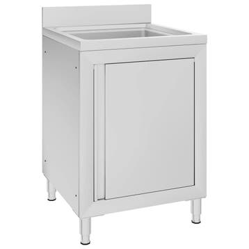 vidaXL Wastafelkast commercieel 60x60x96 cm roestvrij staal, Verzenden