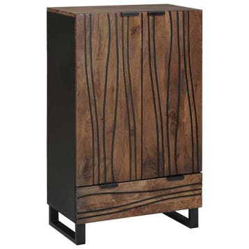 vidaXL Highboard Bruin 60 x 33 x 100 cm massief mangohout, Minder dan 50 cm, Verzenden, 100 tot 150 cm, Nieuw