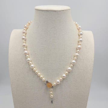Halsketting Zilver Parel - Akoya- en South Sea-parels, Nieuw