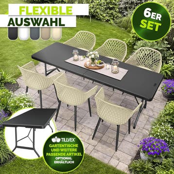 tillvex® Tuinstoelen, set van 6, weerbestendig, met armleuni, Tuin en Terras, Verzenden, Zo goed als nieuw