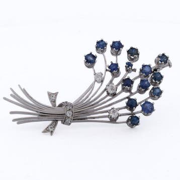 Broche - 18 karaat Witgoud - 2.50ct. tw. Diamant