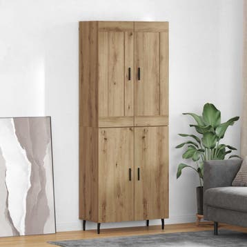 vidaXL buffetkast 2 st Artisan Eiken 69,5 x 34 x 180 cm, Minder dan 50 cm, Verzenden, Nieuw, Minder dan 100 cm