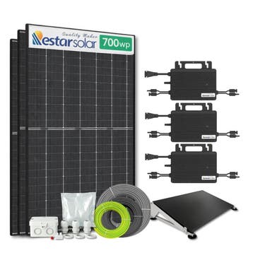 Zonnepanelen Pakket Platdak 2.1 kW 3x 700Wp Micro-omv., Ophalen of Verzenden, Nieuw