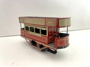 Bing - Blikken speelgoed - Tin litho. Trolley with clockwork