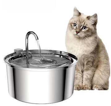 Roestvrijstalen Automatische Drinkfontein Kat en Hond –3L US, Dieren en Toebehoren, Kattenvoerbakken en Drinkbakken, Verzenden