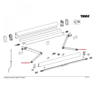 Thule Stop Knikarm LH+RH 4200/4900/6200, Ophalen of Verzenden, Nieuw, Thule