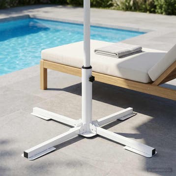vidaXL Parasol Stand Wit Staal, Verzenden, Nieuw, Minder dan 1 meter, Parasolvoet