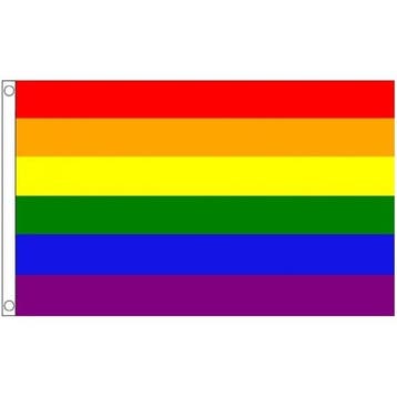 Vlag met regenboog print 90 x 150 cm - Vlaggen, Ophalen of Verzenden, Nieuw