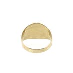Gouden heren pinkring met harten gravering, Gebruikt, Overige kleuren, Heer, Ophalen of Verzenden